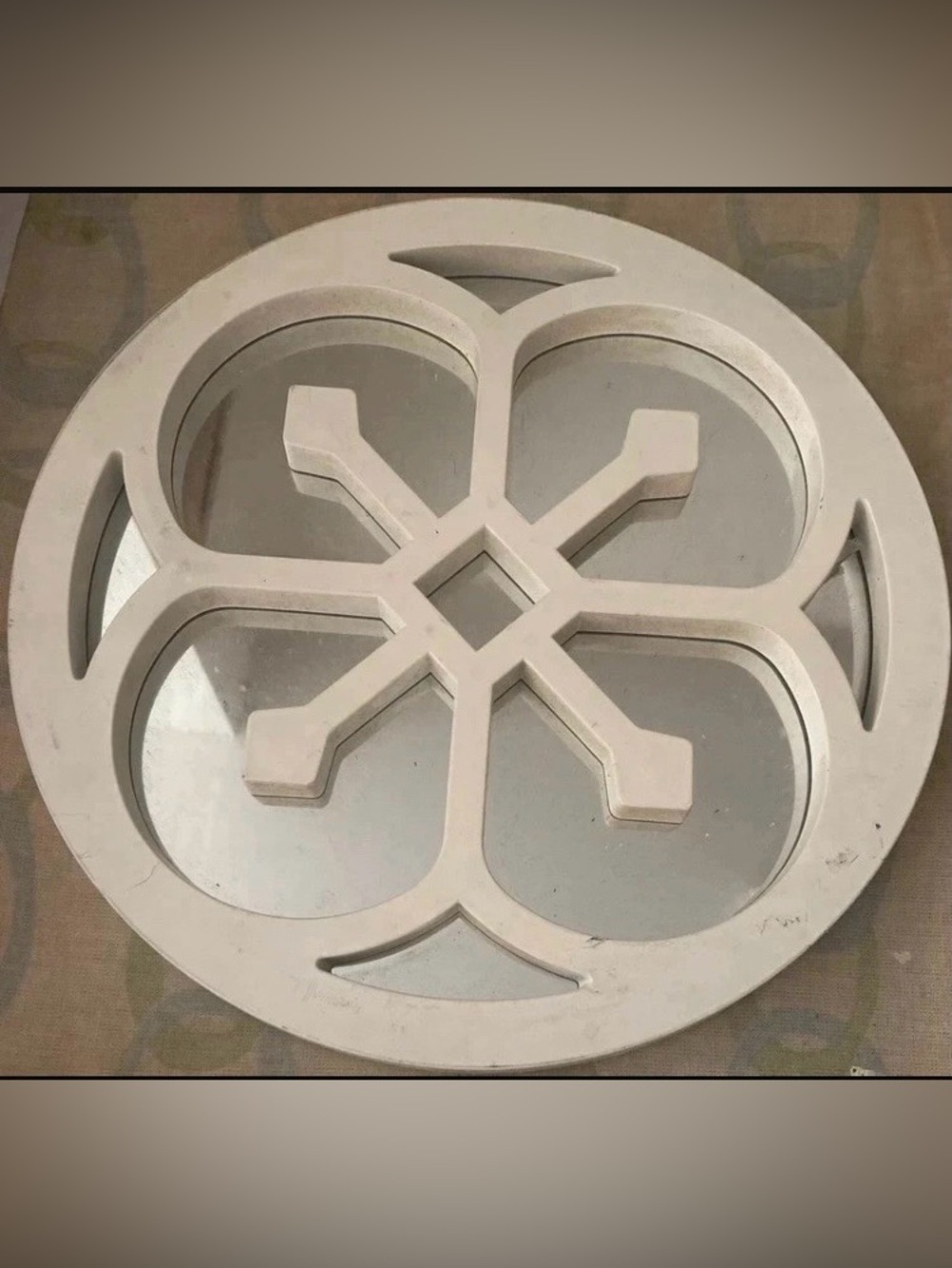 Element Round Decorative Wall Mirror in White